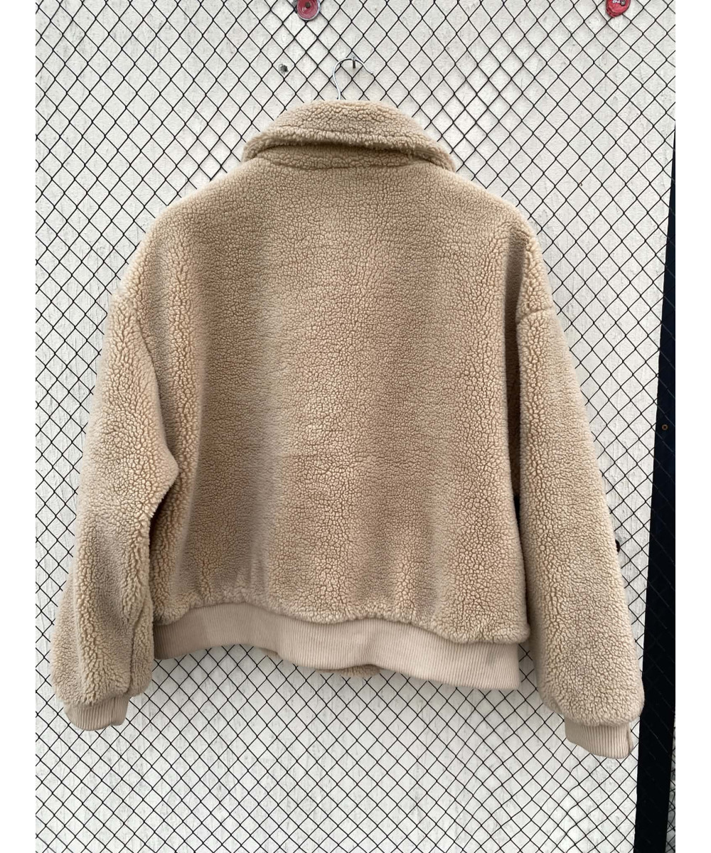Beige, teddy, zipper jacket
