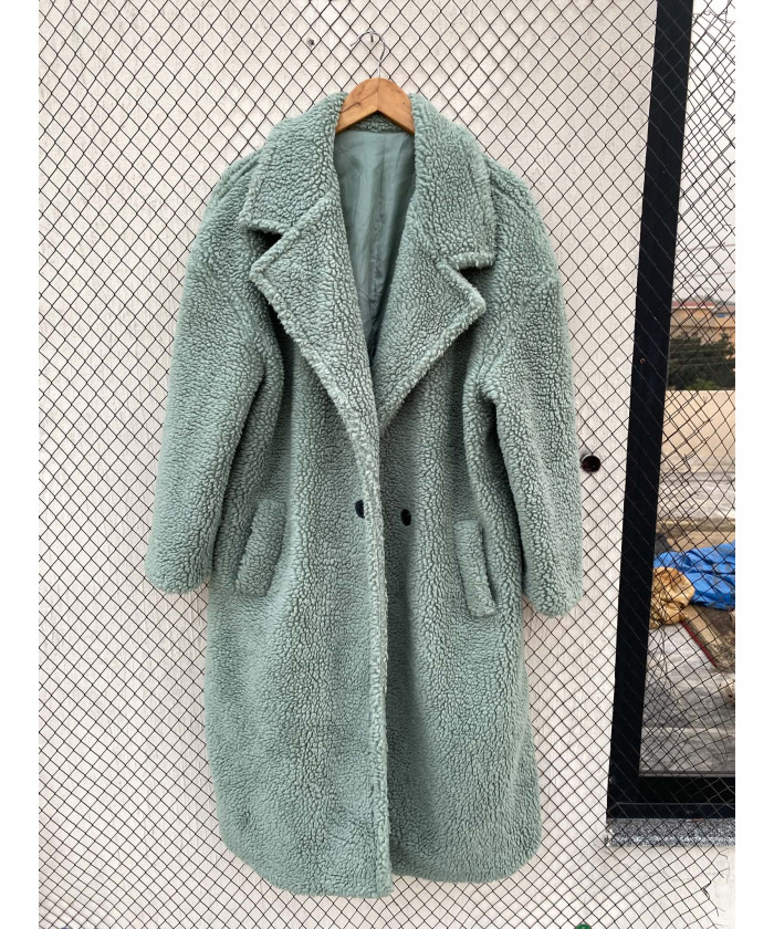 Sea green-colored, long,...
