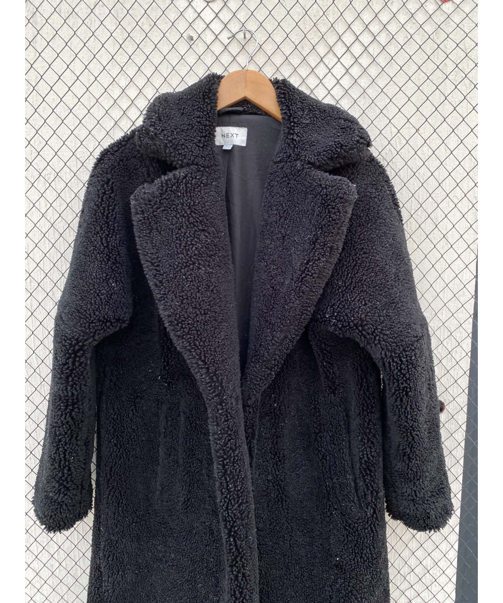 Black, long, teddy coat
