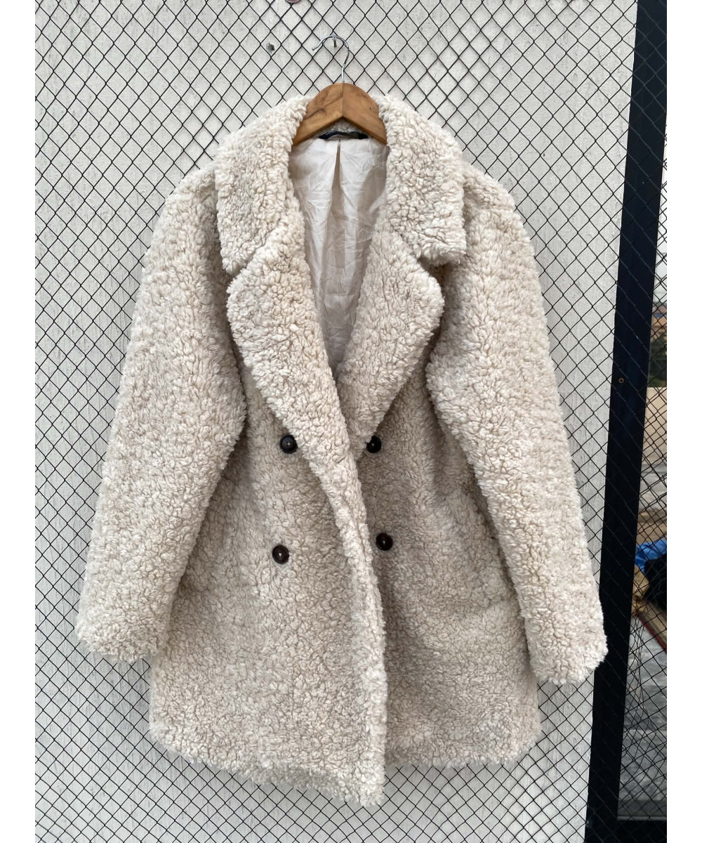 Cream-colored, teddy coat