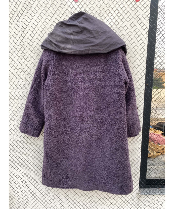 Purple-colored, teddy coat