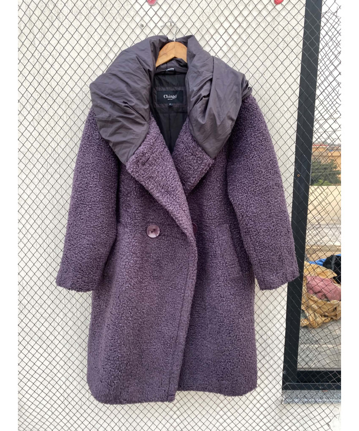 Purple-colored, teddy coat