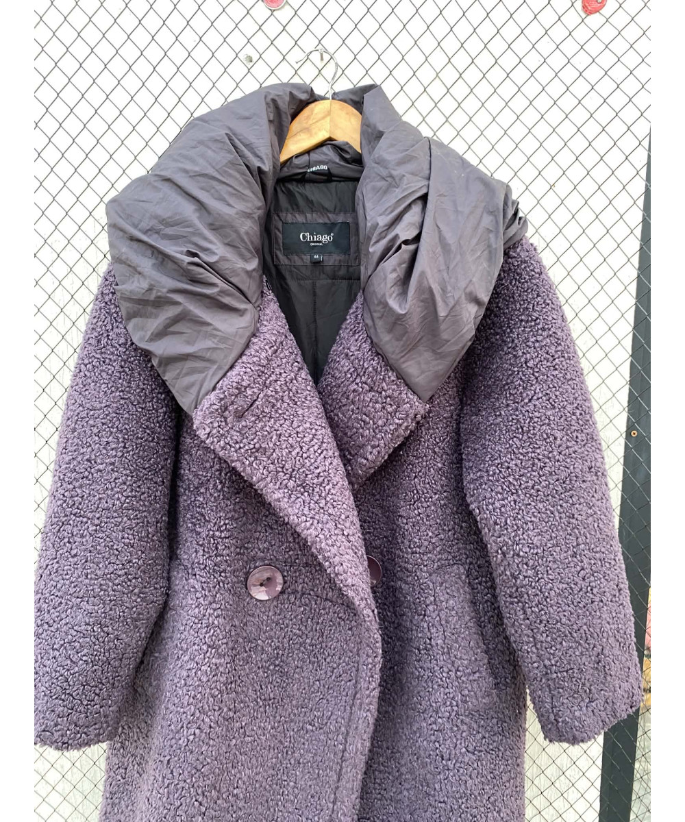 Purple-colored, teddy coat
