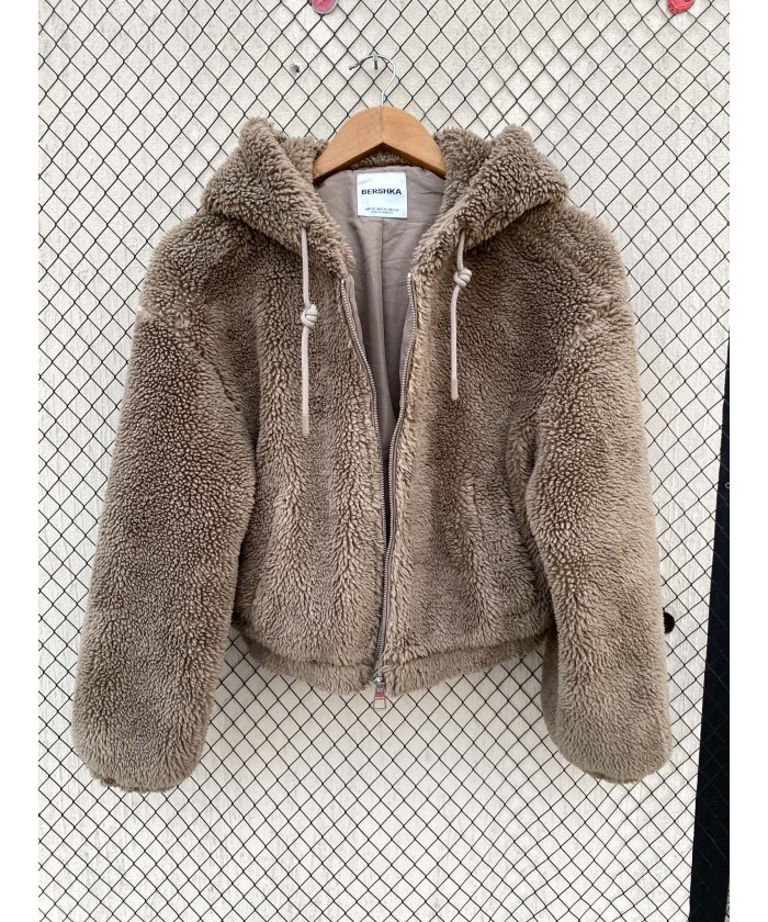 Brown, teddy, crop, hooded,...