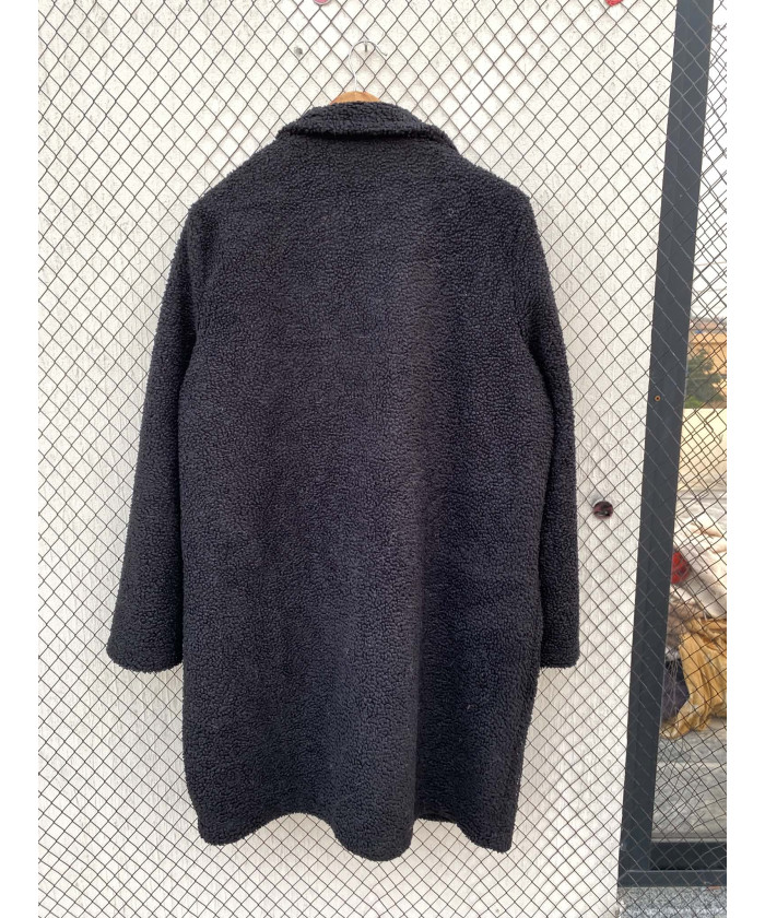 Black, long, teddy coat
