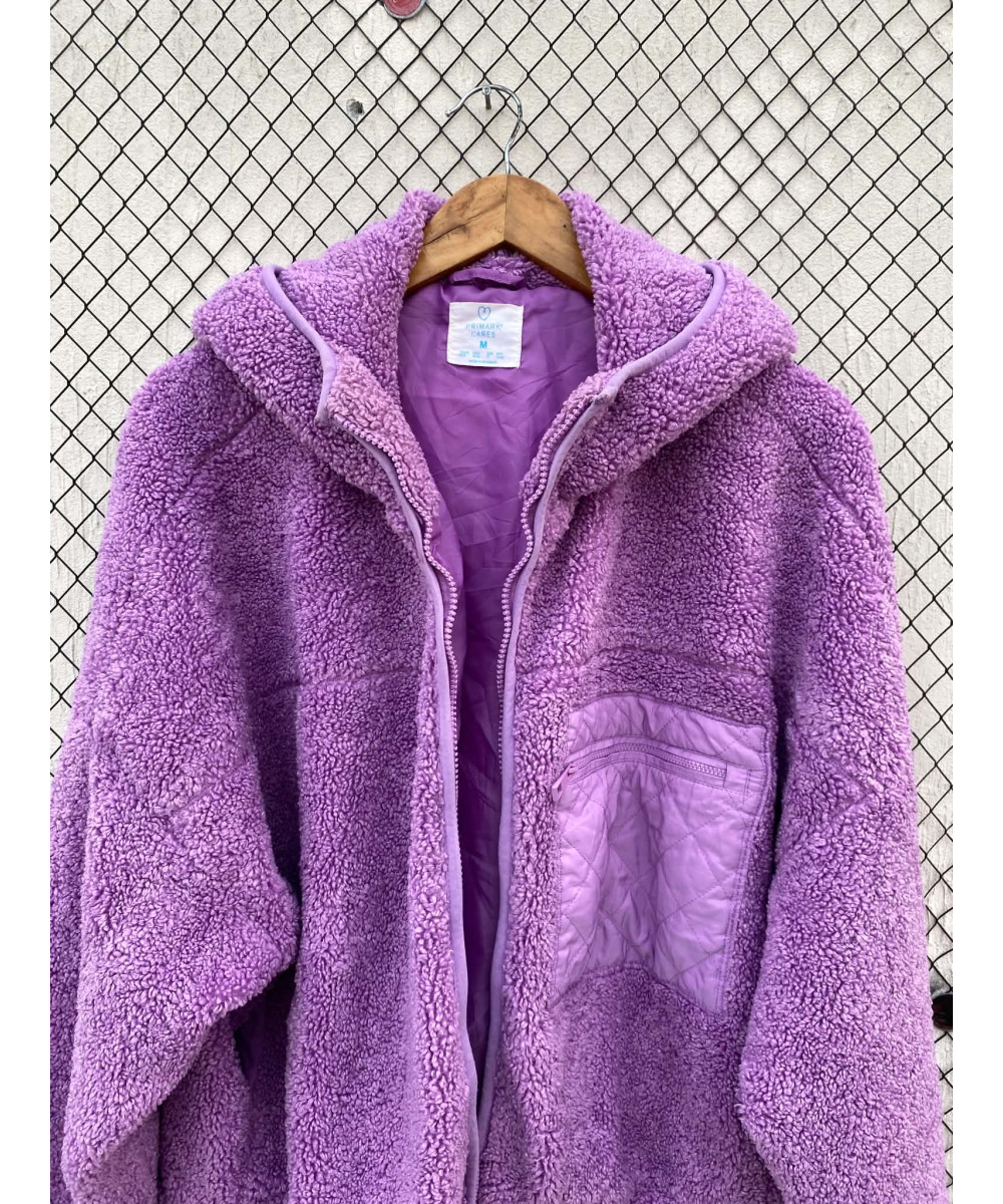 Bright lavender, teddy, zipper, hooded jacket