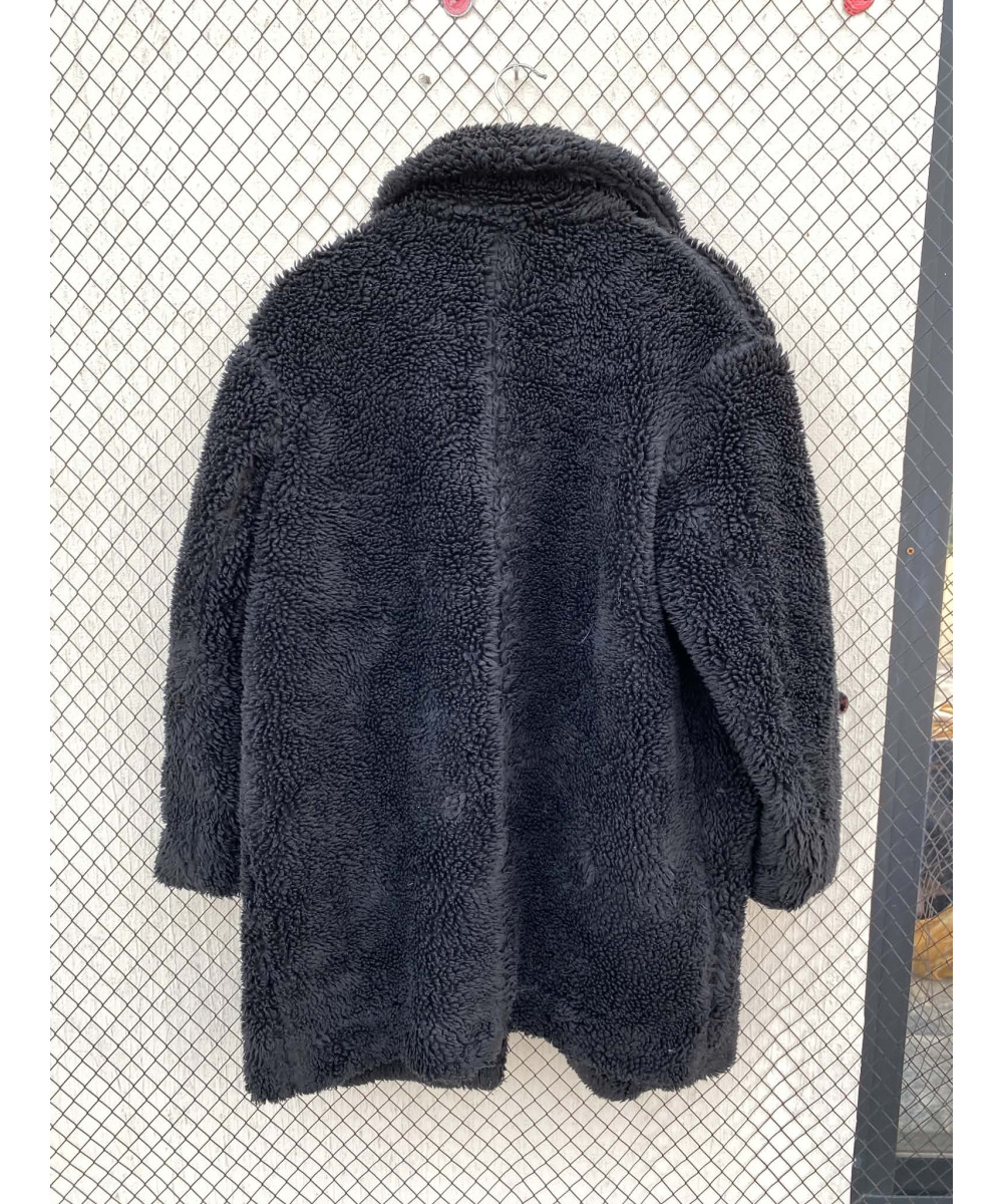 Black, long, teddy coat