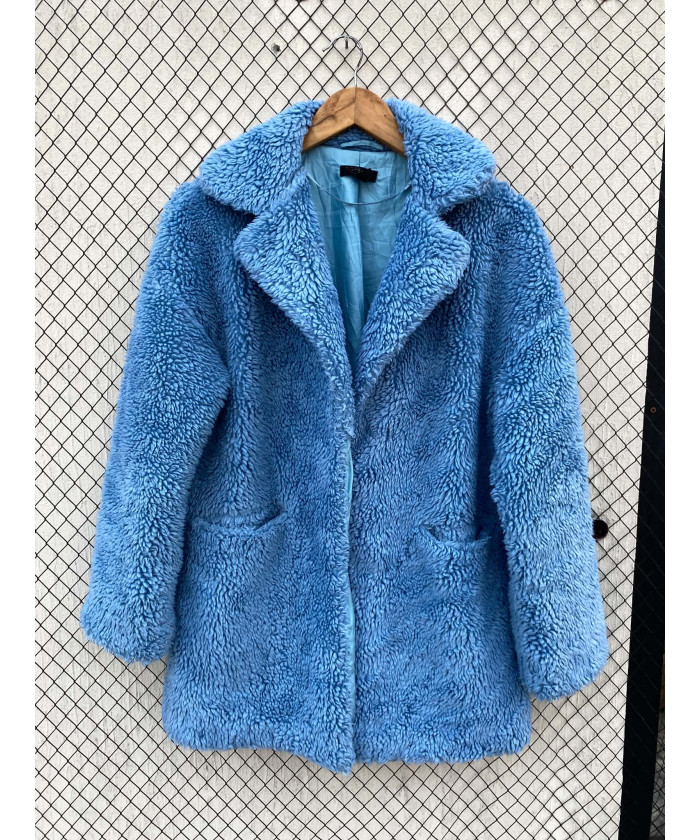 Blue, teddy coat