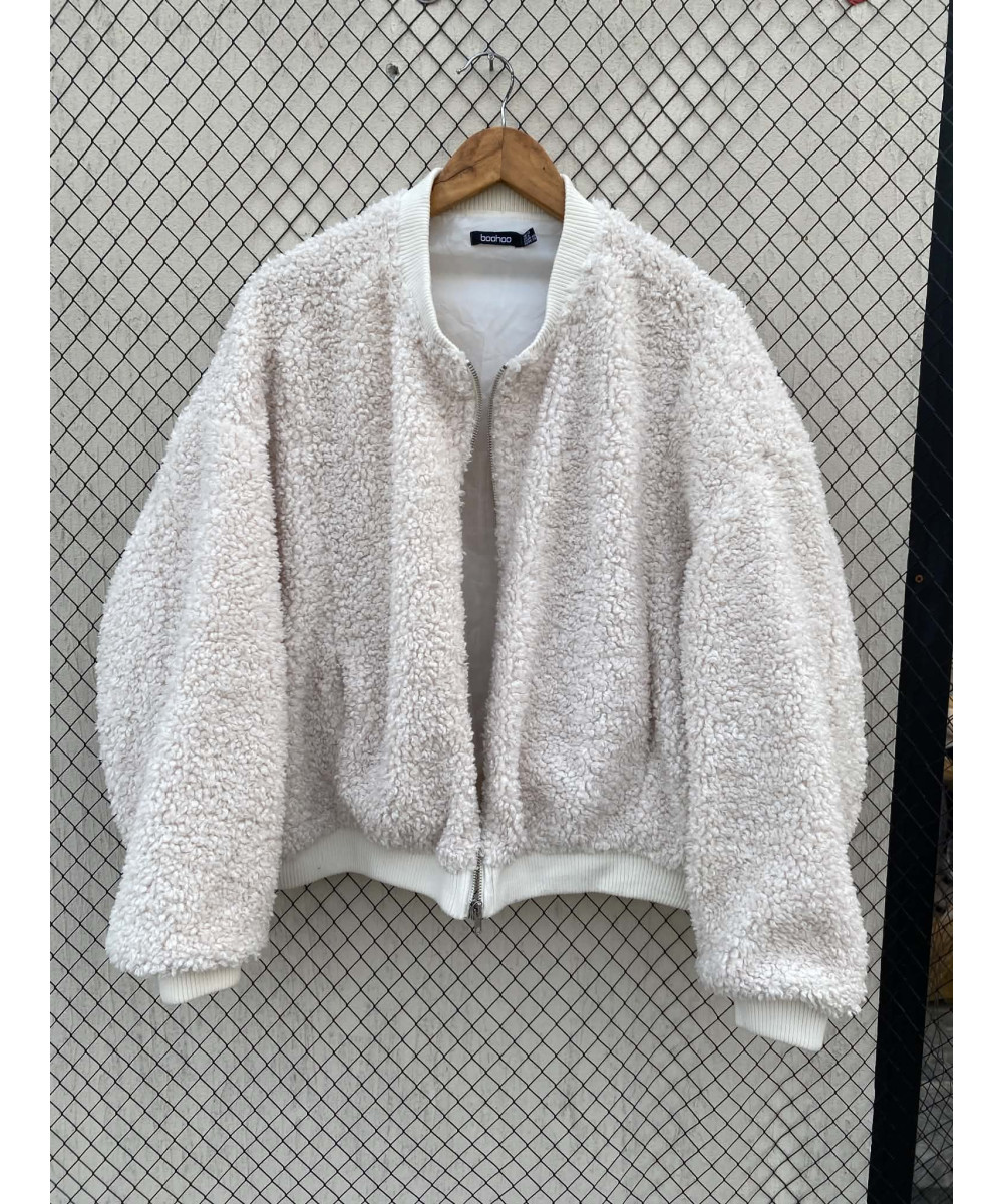 Off-white teddy, zipper jacket