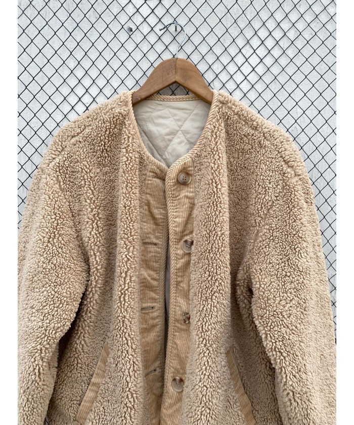 Camel-colored, teddy, button-up jacket