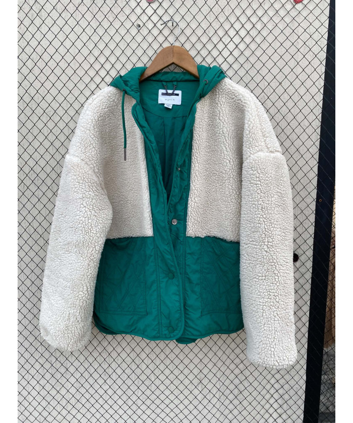 White & green, button-up,...