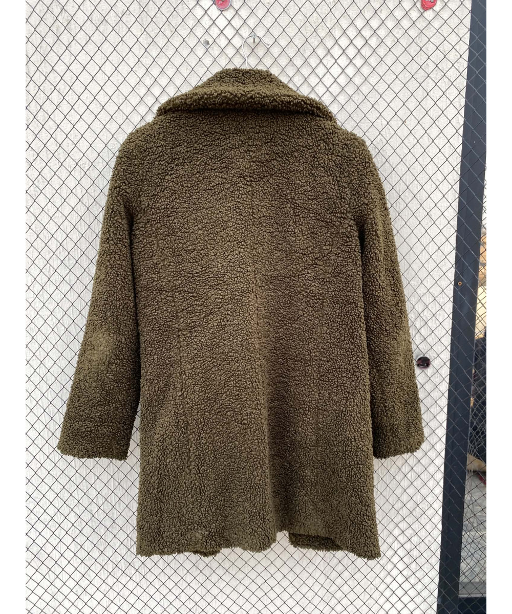 Army green-colored, teddy coat