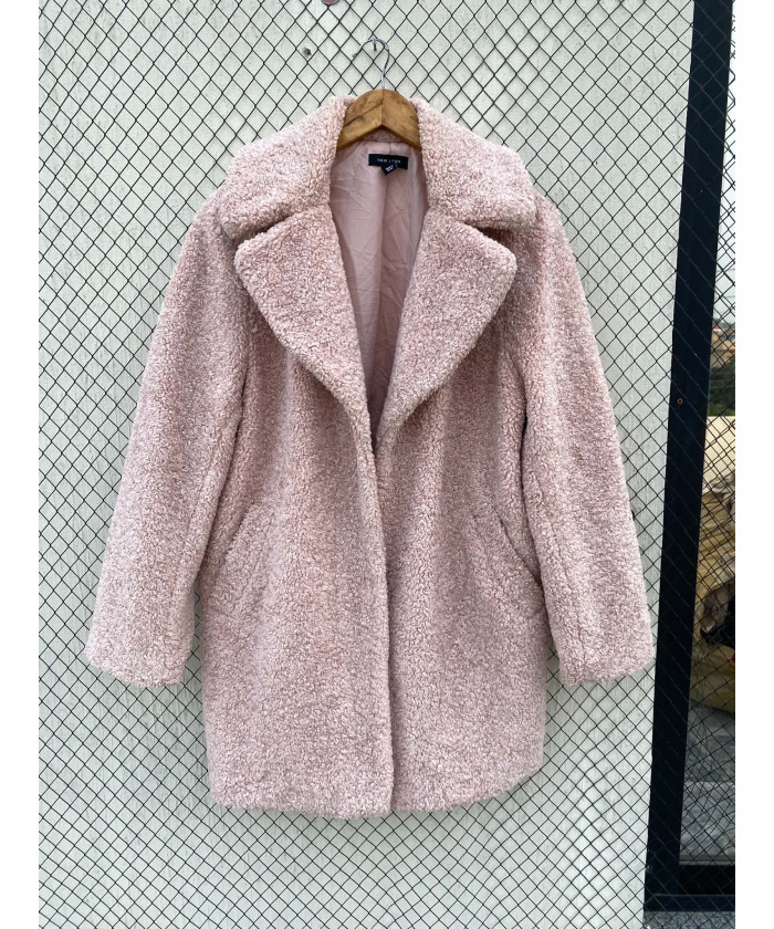 Baby pink-colored, teddy coat