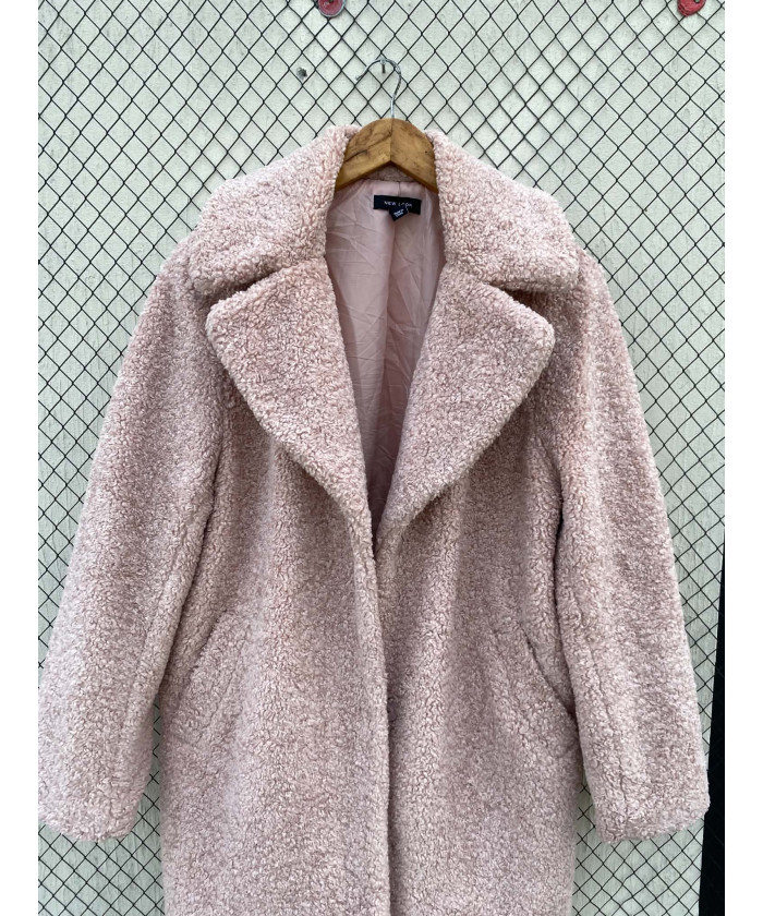 Baby pink-colored, teddy coat