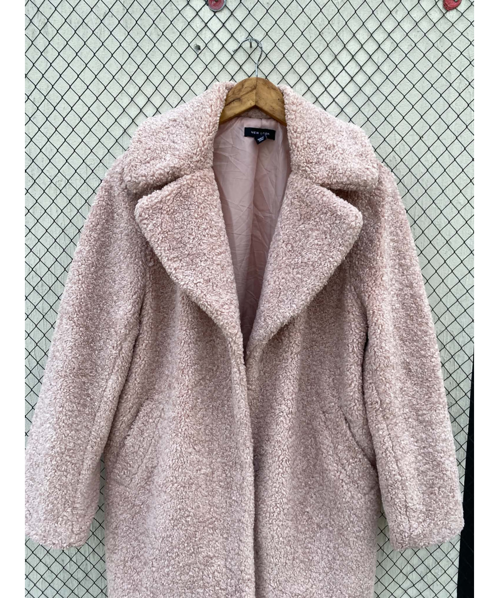 Baby pink-colored, teddy coat