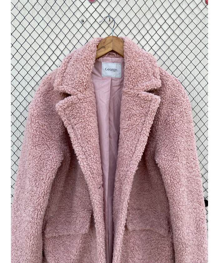 Pink teddy coat
