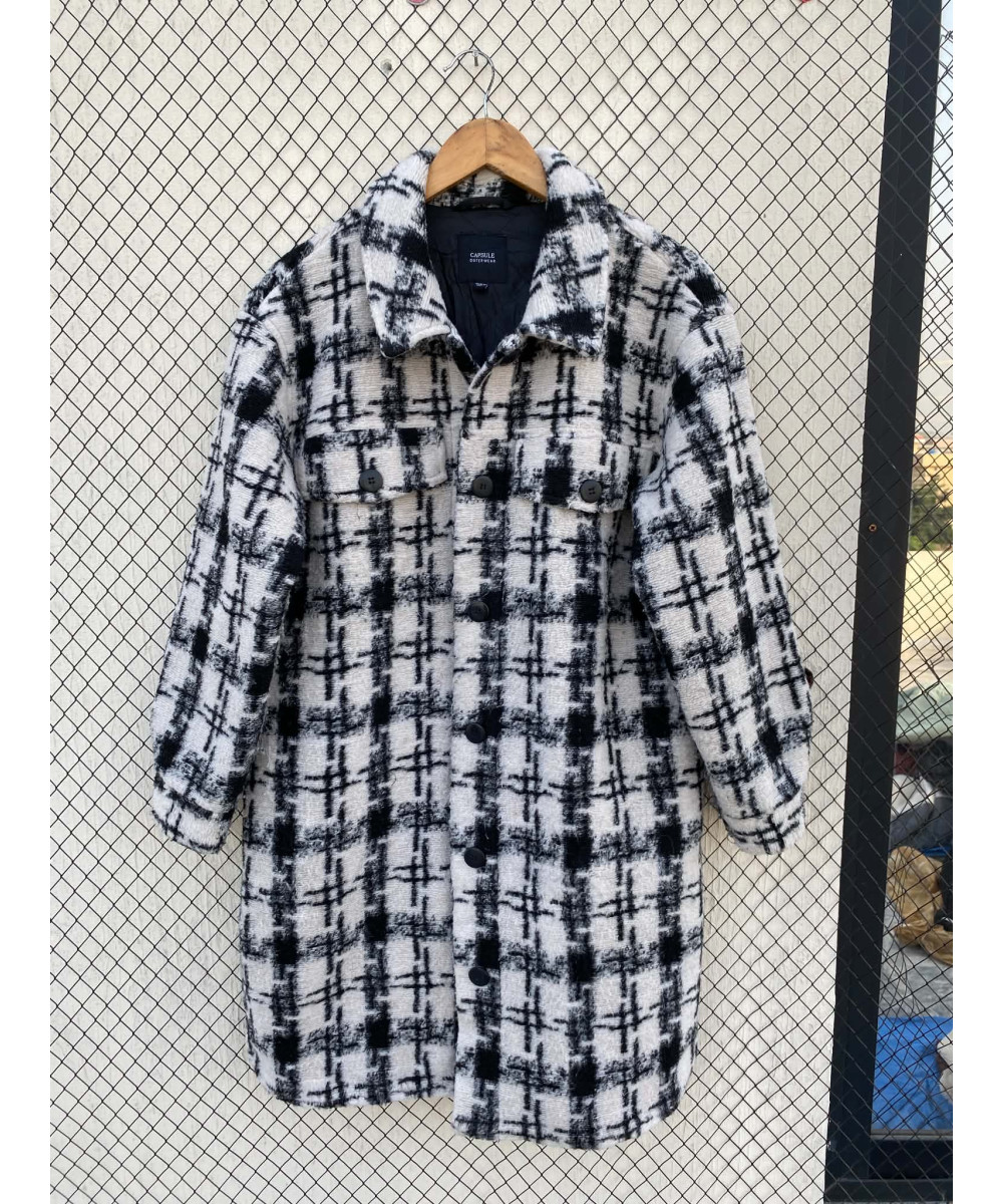 Black & white, checkered, wool jacket