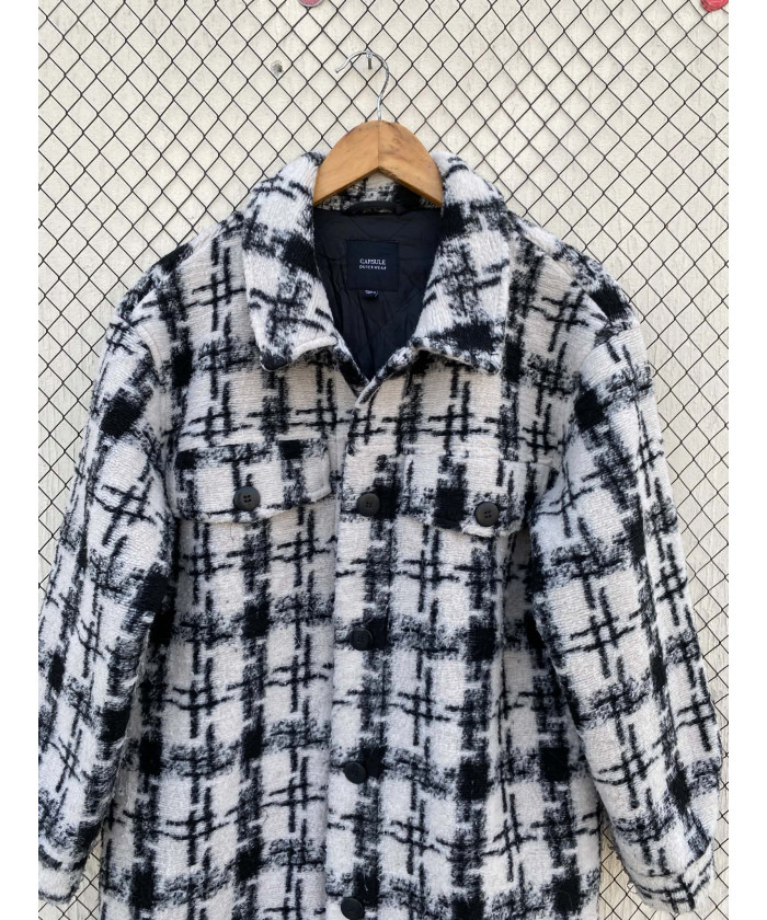 Black & white, checkered, wool jacket