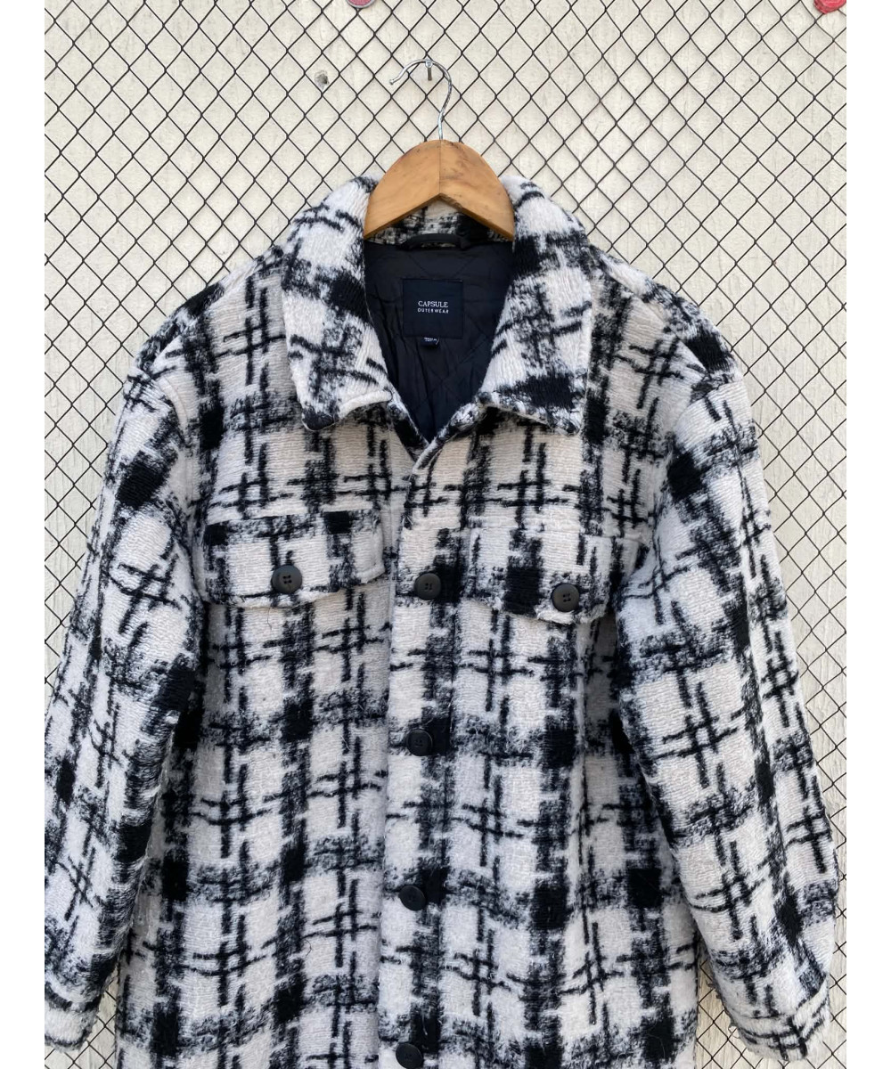 Black & white, checkered, wool jacket