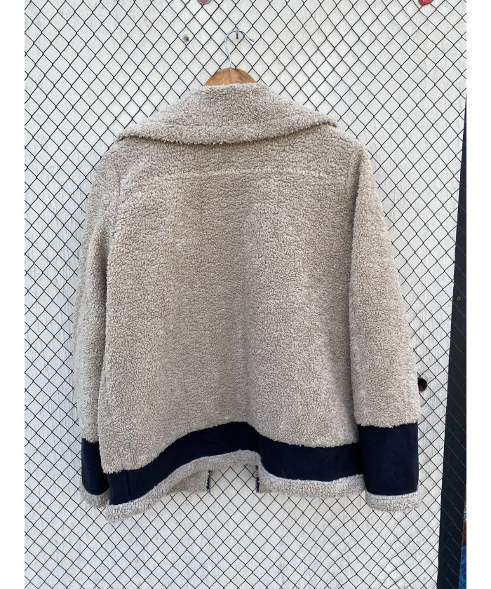 Beige, teddy, zipper jacket