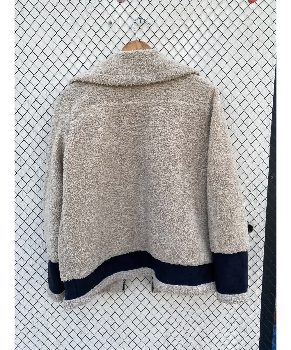 Beige, teddy, zipper jacket