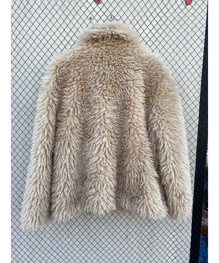 Beige, faux fur, zipper jacket