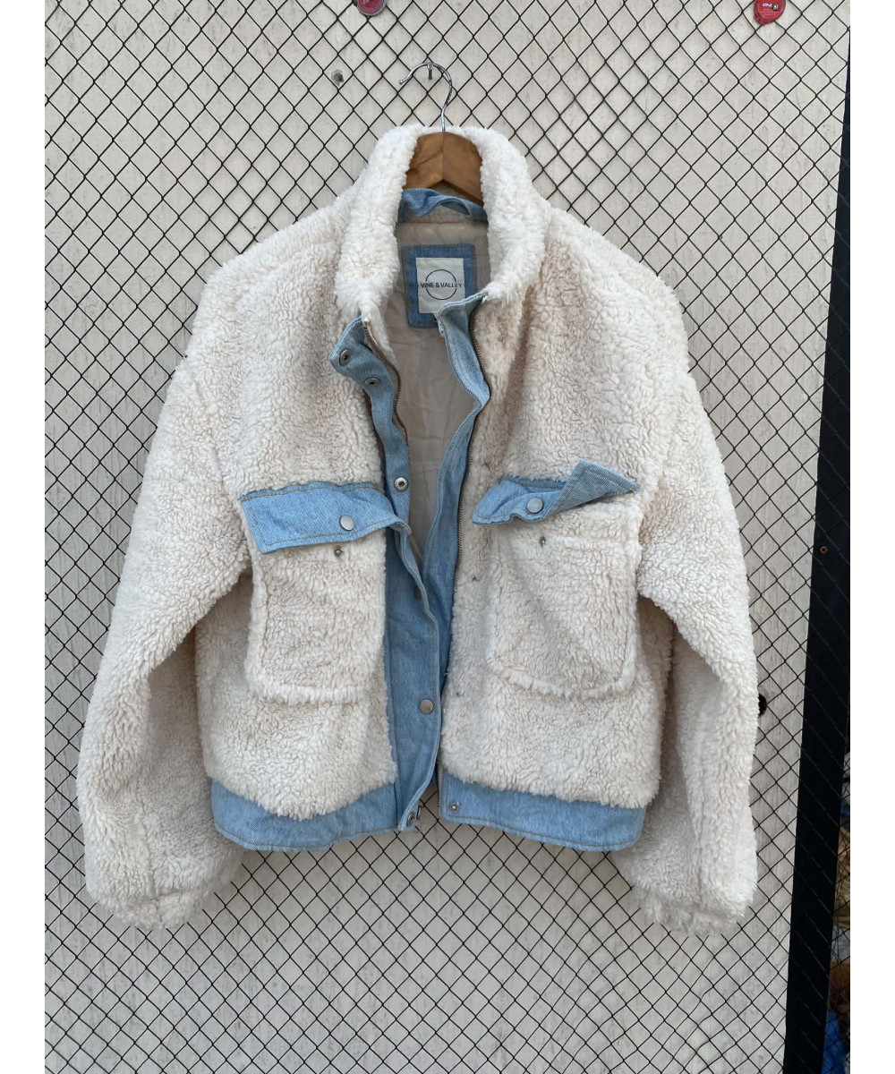 Off-white colored, teddy jacket