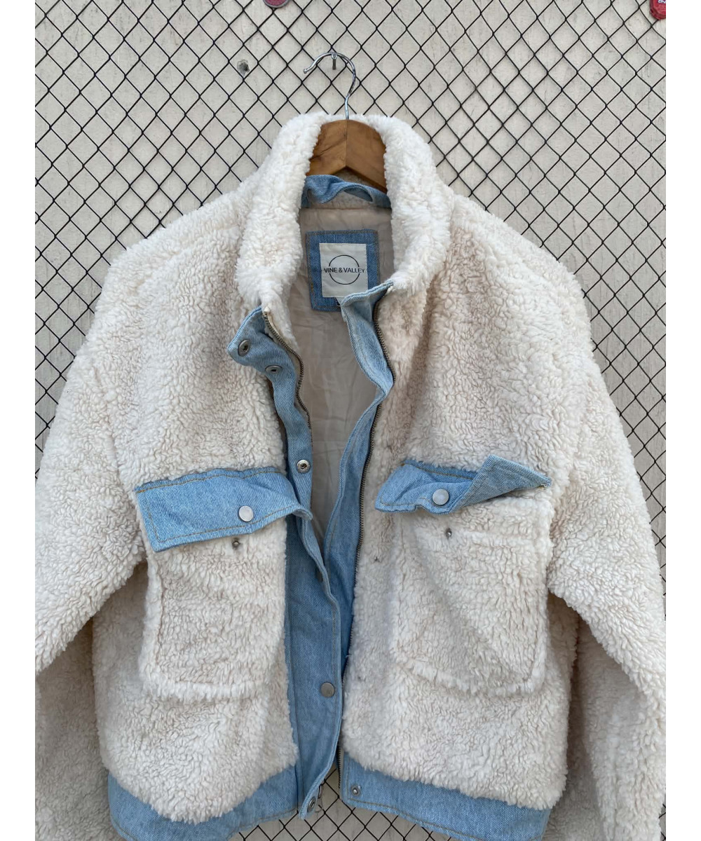 Off-white colored, teddy jacket