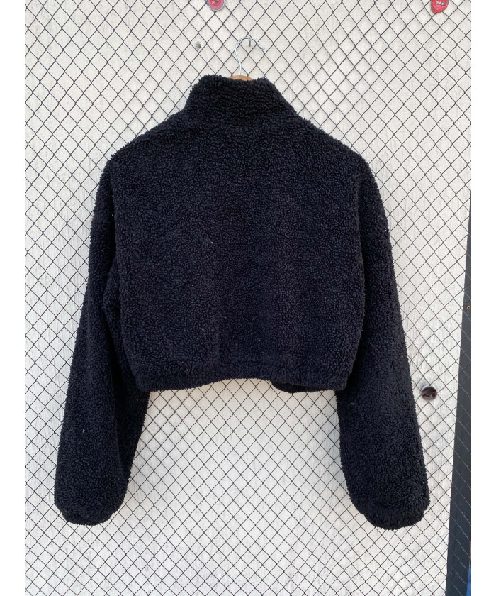 Black, crop, teddy, zipper...