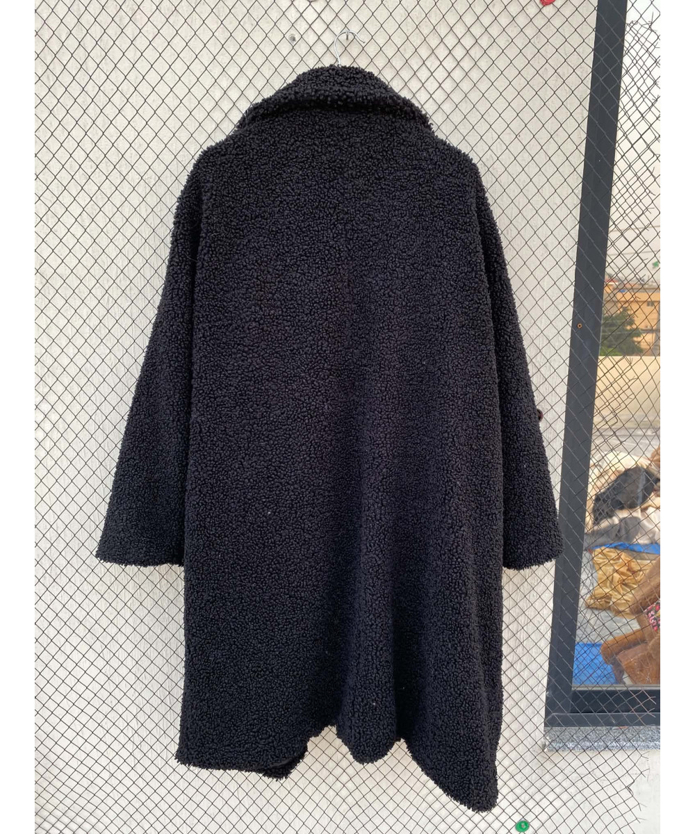Black, long, teddy coat