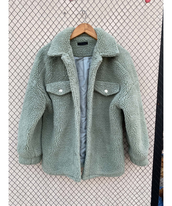Sage green-colored, teddy,...