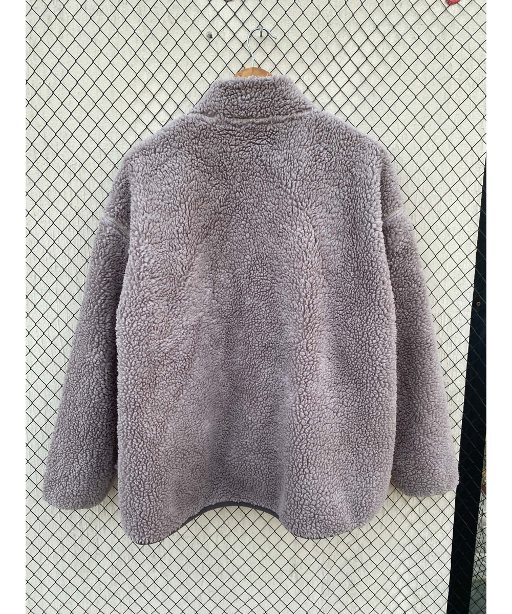 Gray, teddy, zipper jacket