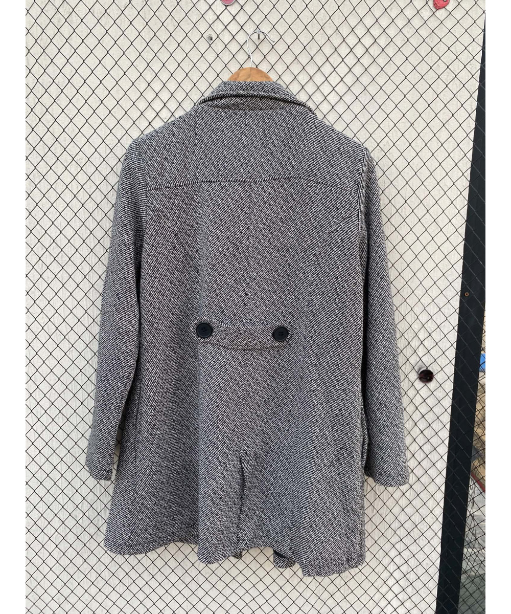 Black & white, wool coat