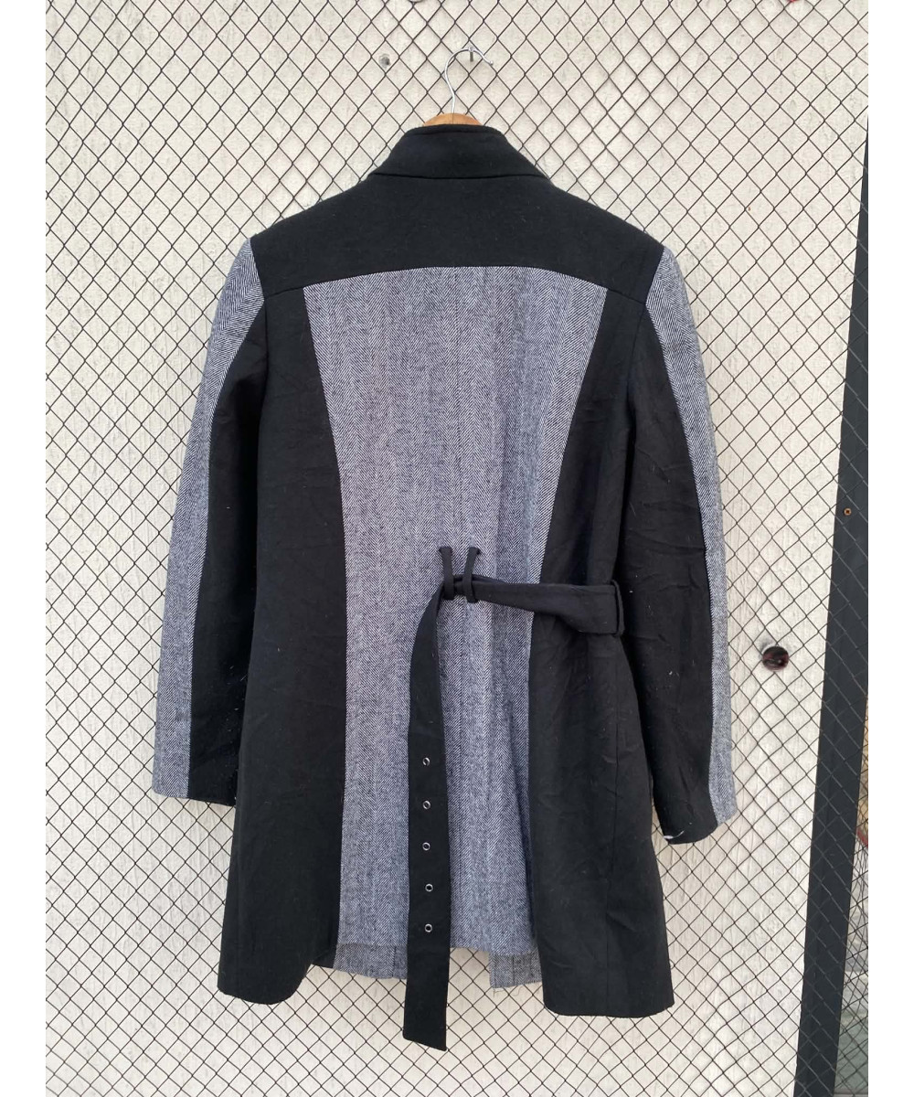 Gray & black, mid-lengthed, wool jacket
