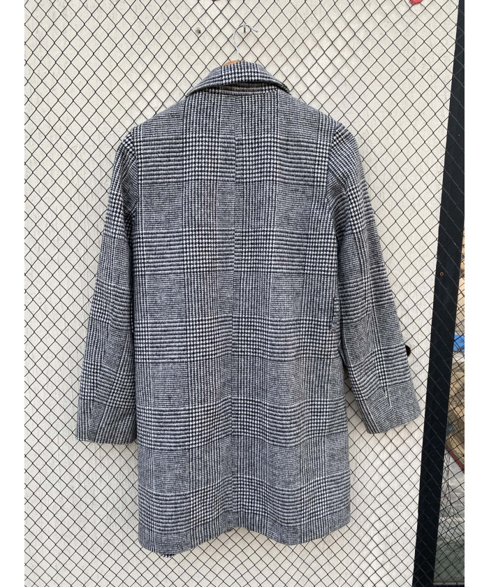 Black & white, checkered, wool coat