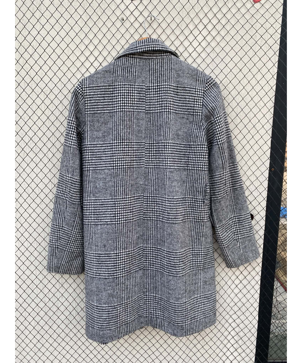 Black & white, checkered, wool coat