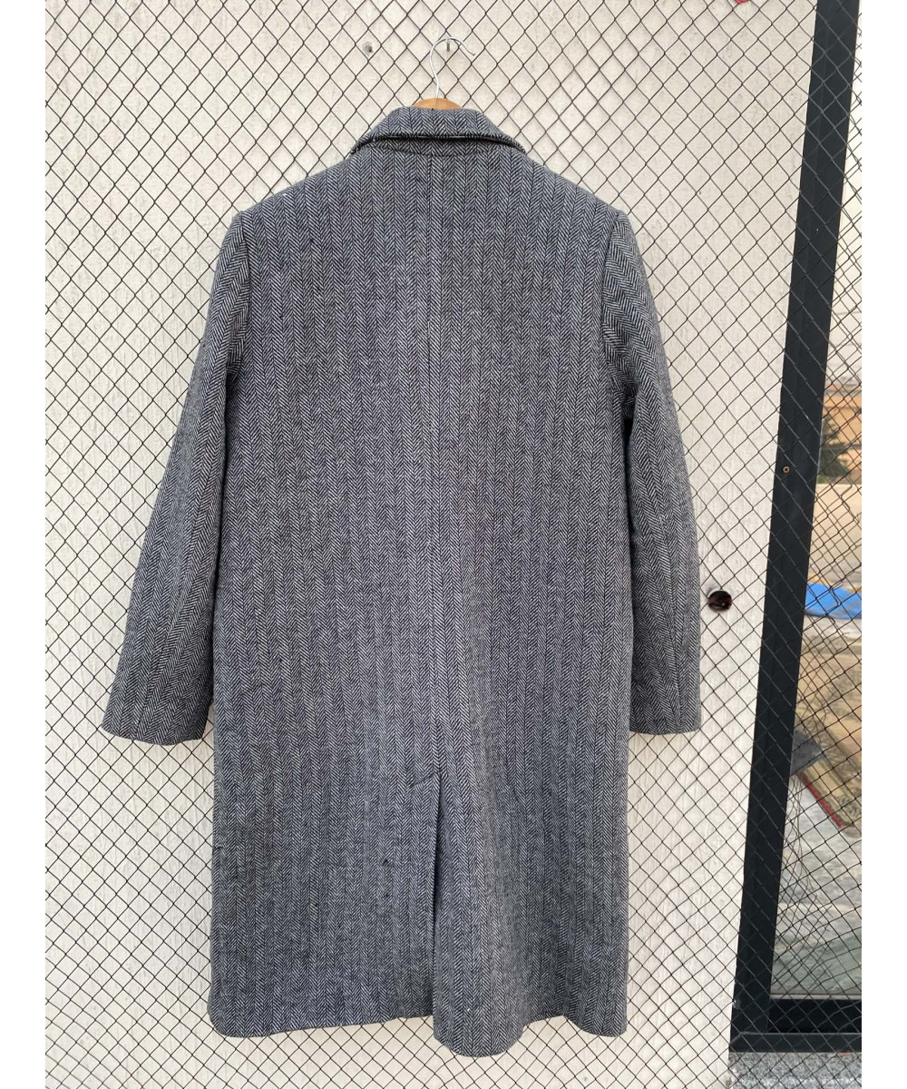 Gray, long, wool coat