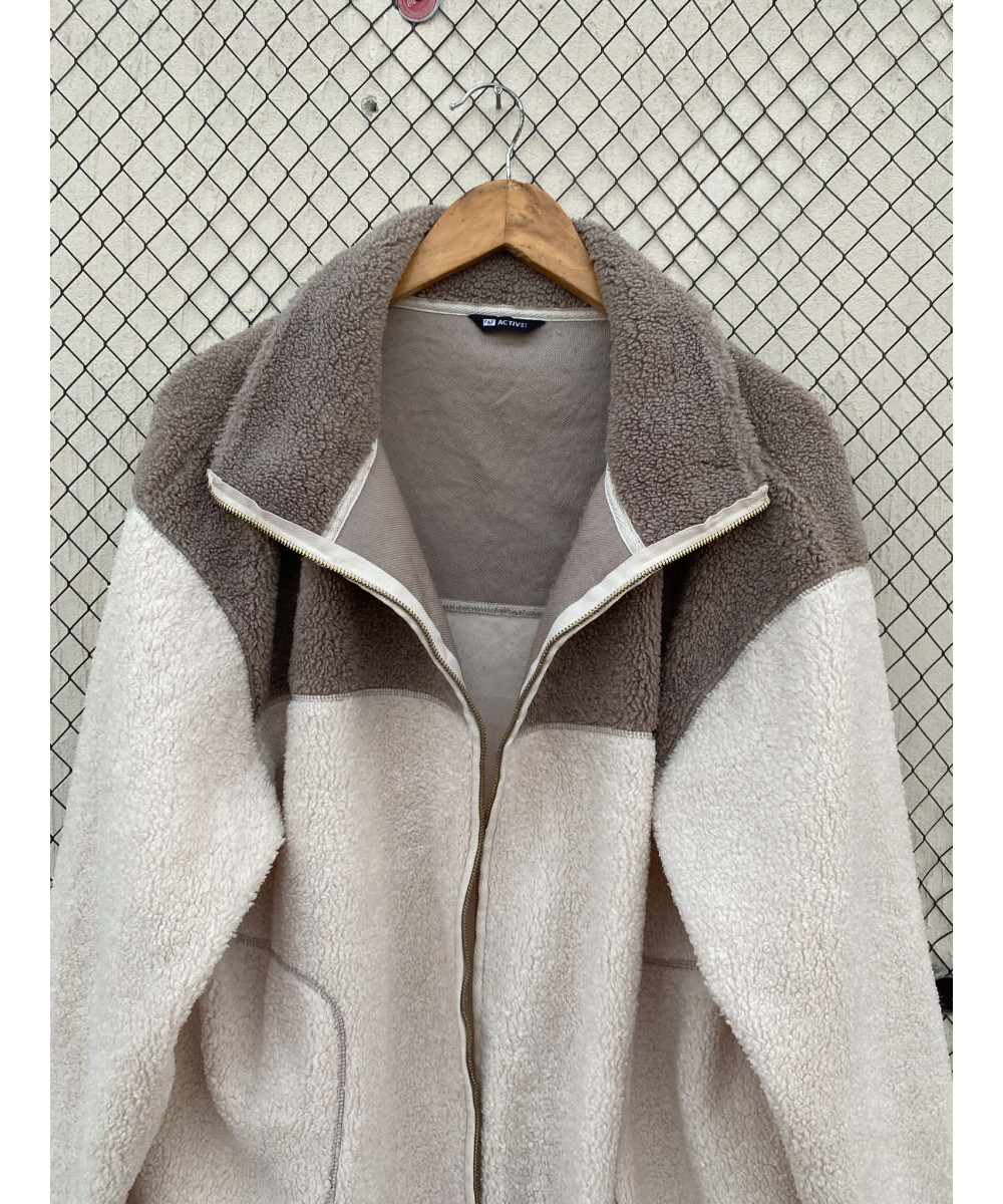 Two-toned, teddy, zipper jacket