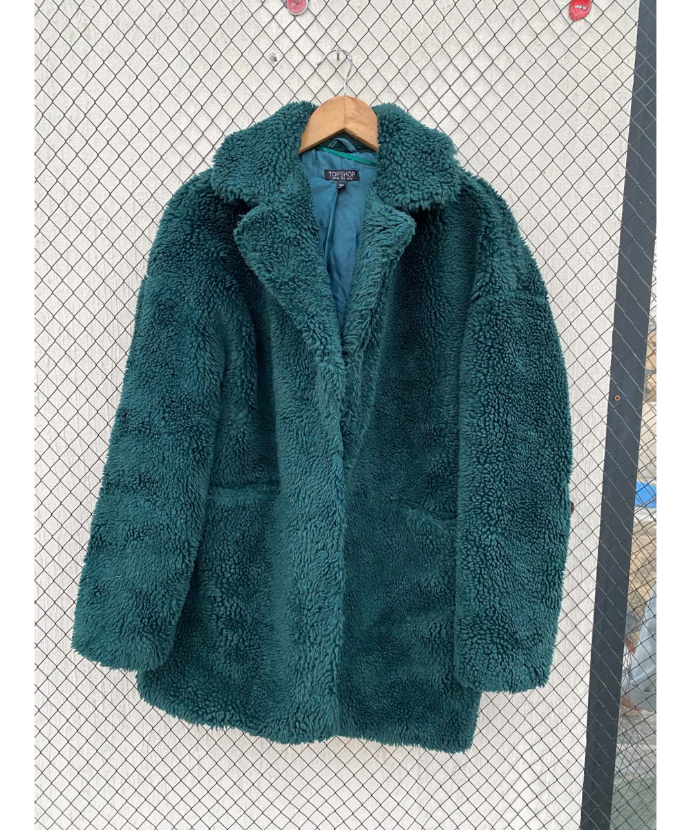 Green, teddy coat