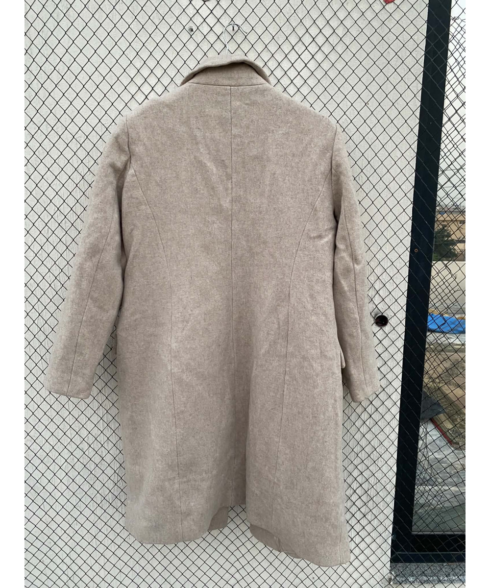 Beige, long, wool coat