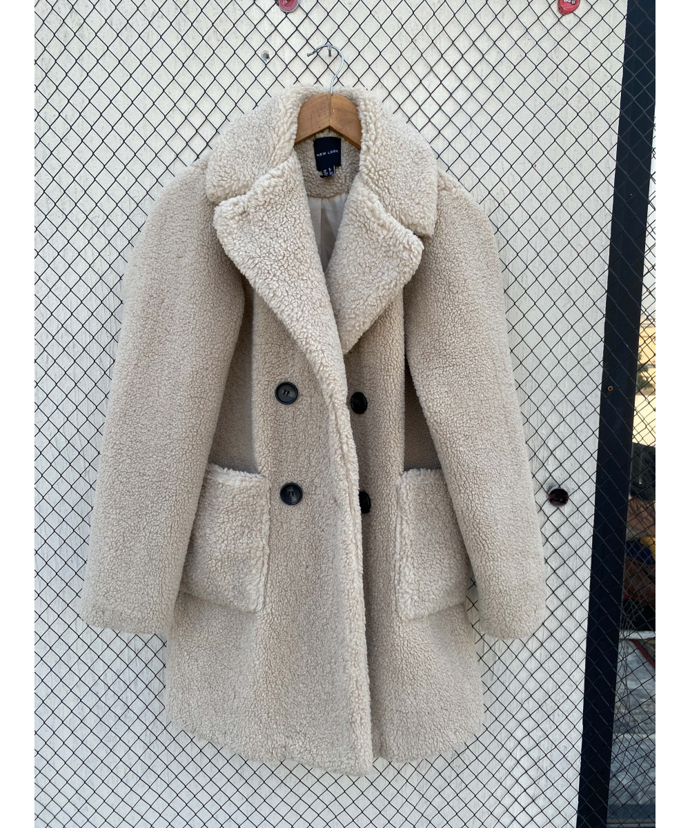 Off white-colored, teddy coat
