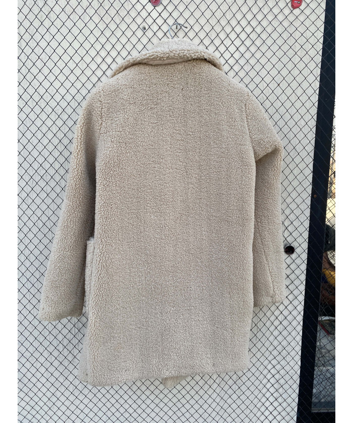 Cream-colored, teddy coat
