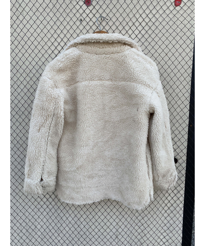 Cream-colored, teddy jacket