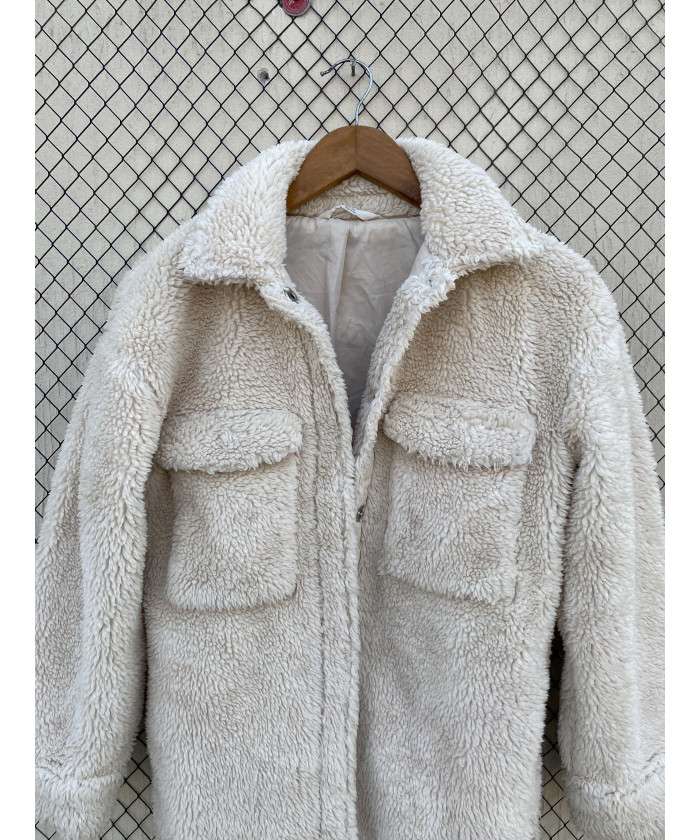 Cream-colored, teddy jacket