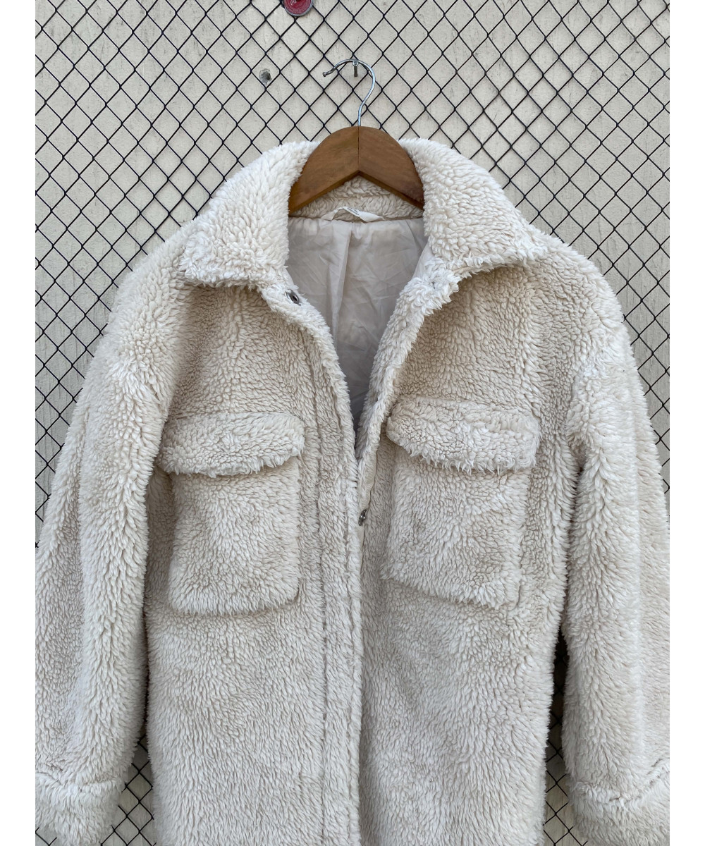Cream-colored, teddy jacket