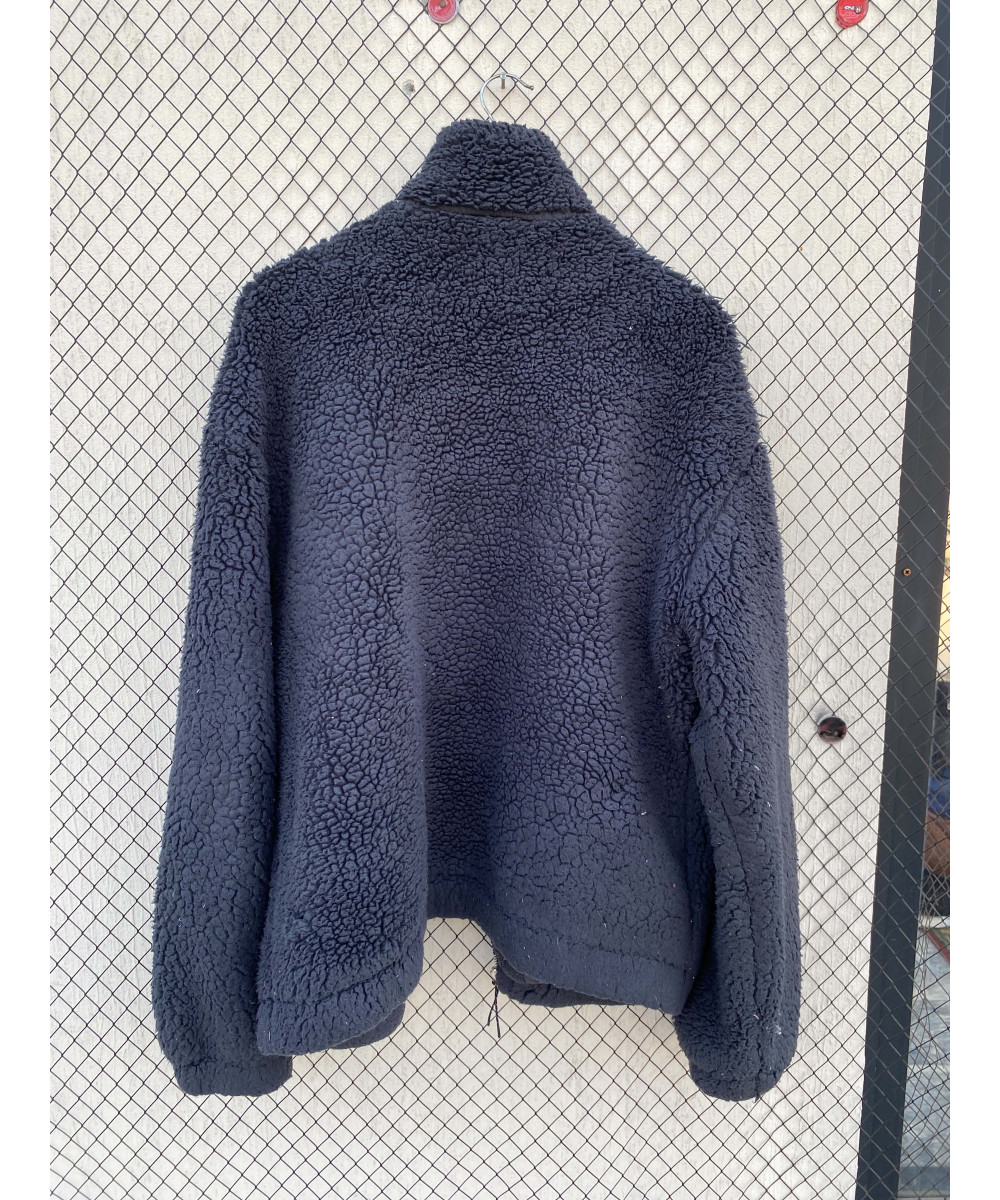 Dull black, teddy, zipper jacket