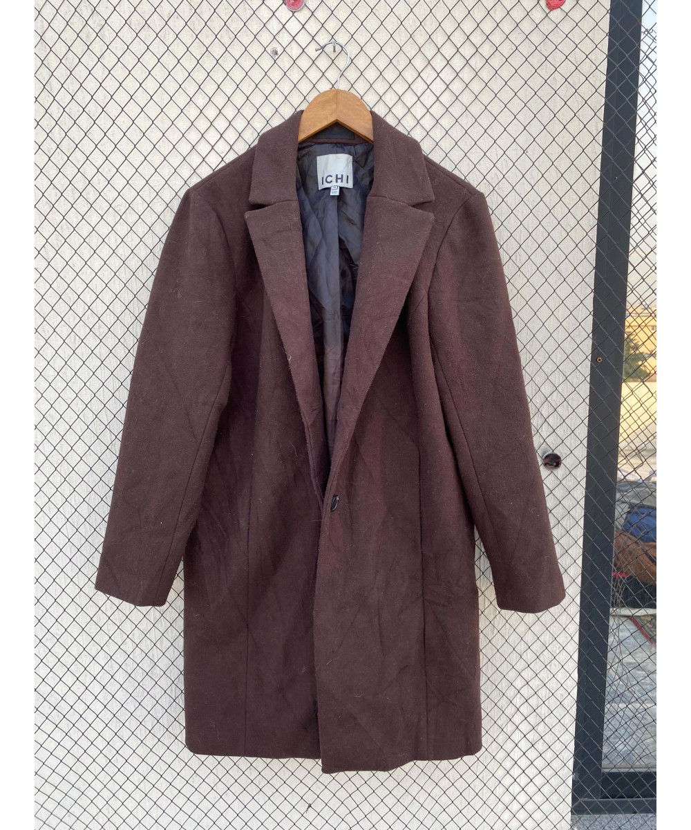 Dark brown-colored, wool coat