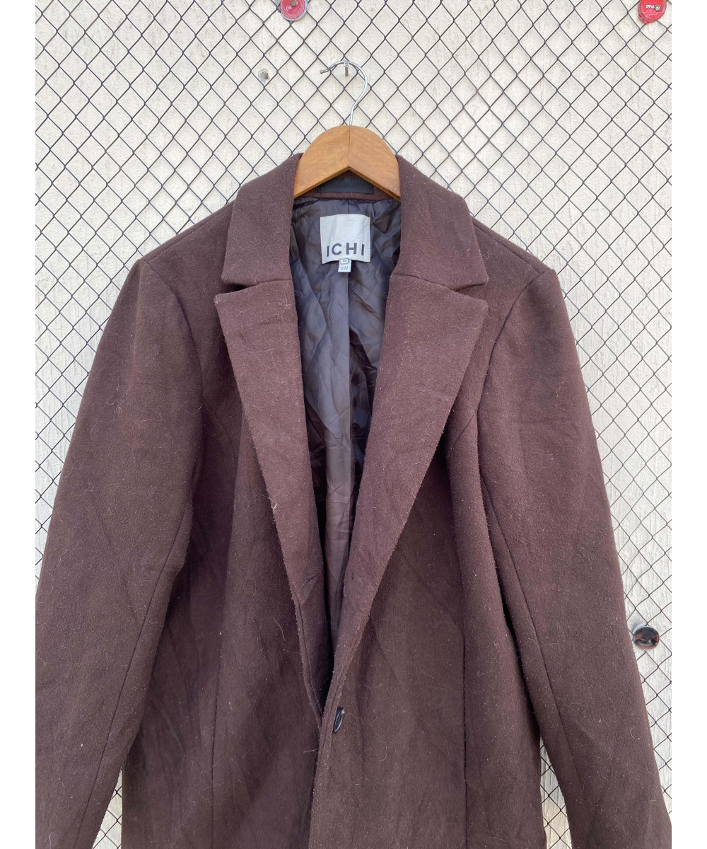 Dark brown-colored, wool coat