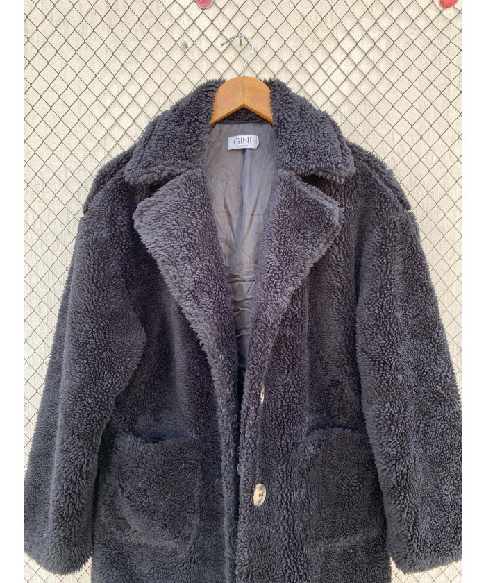 Black, long, fur coat