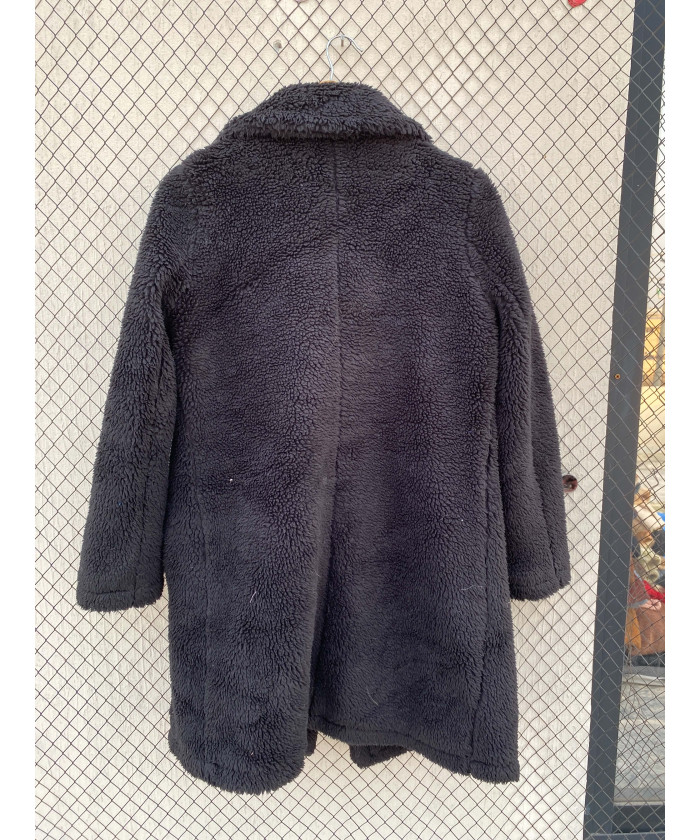 Black, long, teddy coat